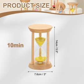 PATIKIL 30 Minutes Sand Timer, 1 Pcs Wooden Sand Watch High Glass Sandglass Timer for Living Room Home Office Restaurant Decoration, Yellow