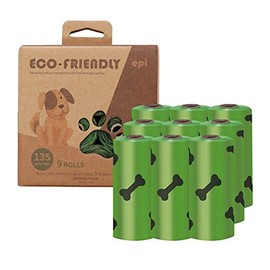 Faruxue Bolsas para caca de perro, 135 unidades, extra gruesas, perfumadas y fáciles de romper, impermeables a prueba de fugas biodegradables