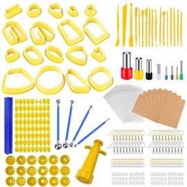 Yayatty 299 PCS Polymer Clay Cutters Set, 18 Shapes Clay Earring Cutters with Earrings Accessories, Clay Pattern Cutting Molds, Plastic Clay Cutters for Polymer Clay Jewelry Making