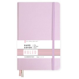 Minimalism Art, Premium Hard Cover Notebook Journal, Classic 5" x 8.3", 122 Numbered Pages, Gusseted Pocket, Ribbon Bookmark, Extra Thick Ink-Proof Paper 120gsm, San Francisco (Ruled, Pink)