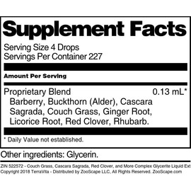 Couch Grass, Cascara Sagrada, Red Clover, and More Complex Glycerite Liquid Extract (1:5) - No Flavor (1 oz, ZIN: 522572)