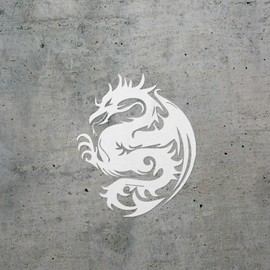 USCLIFESYLE Dragon Silhouette 5 (White) (Set of 2) Premium Waterproof Vinyl Decal Stickers for Laptop Phone Accessory Helmet Car Window Bumper Mug Tuber Cup Door Wall Decoration