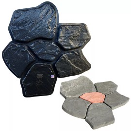 AUTUMN Flagstone Mold for Concrete, DIY Flagstone Pavers, Set of 6 - 1 Set of 6