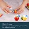 KITCHENDAO Strawberry Huller Corer Stem Remover with Safety Lock, Non-Slip
