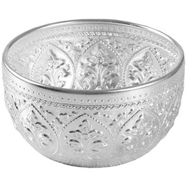IMIKEYA Thai Bowl Incense Bowl Retro Aluminium Bowl Incense Bowl Decorative Bowls Small Bowls Silver Tin Bowl Carved Tin Bowl Yoga