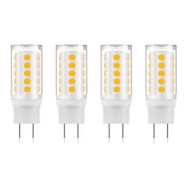 Makergroup GY6.35 LED Bulbs 120V, 35W Q35/GY6.35/CL/120V Halogen Replacement, JC Type Bi-Pin Base for Kitchen Microwave Light, Under Cabinet Light, Non-Dimmable 3000K Warm White 4W 4-Pack