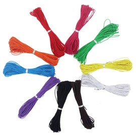 EuTengHao 1mm Nylon Elastic String for Bracelet Satin Nylon Decorative Cord Nylon Hand Knitting Cord String Beading Thread Bracelet String for Necklace Bracelet Jewelry Making (10 Colors,110 Yards)