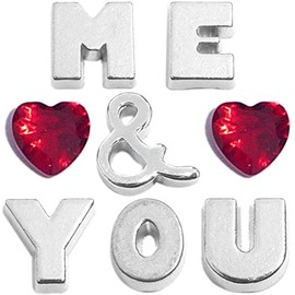 Me and You Love and Hearts Charm Set for Floating Lockets Jewelry