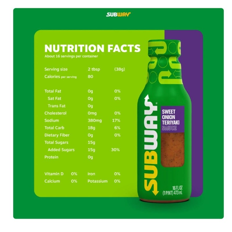 Generic Subways Sweet Onion Teriyaki Sauce Bundle, Includes Two (2)