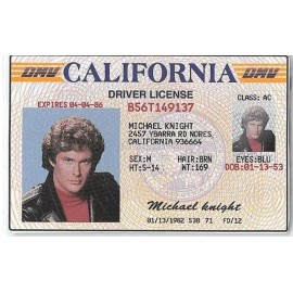 Unbranded Knight Rider Michael Knight Drivers License Laminated Replica KITT Hasselhoff