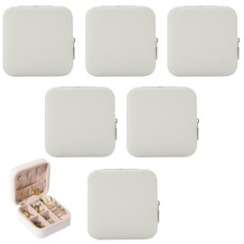 Ciulaiy Bridesmaid Proposal Gifts Travel Jewelry Case Bachelorette Party Favors Small Jewelry Box Bridesmaid Gift Organizer Storage Box (6, White)