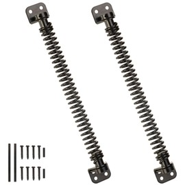 11-1/2" Gate Spring Self Closing, Heavy Duty Gate Closer Spring, Automatic Outdoor Door Spring, Adjustable Tension Gate Closure Hardware with Adjustable Tool for Wooden and Vinyl Fence, 2 Pack