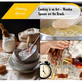 Premium 5-Piece Wooden Spoon Set. Kitchen Essentials - Oval Wood Mixing Spoons for Baking, Cooking, Stirring - Sauce Spoons Made of Natural Wood - Kitchen Tool.