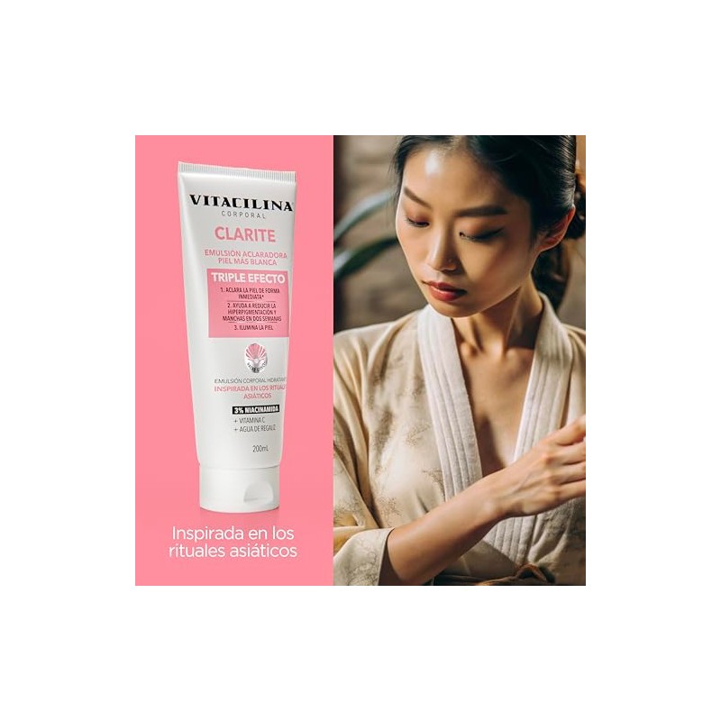 Clarite Emulsin Aclaradora 200 ml Con 3 Niacinamida, Vitamina C