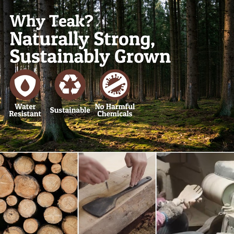 Priority Chef Wooden Salad Server Fork – Single Teak Salad