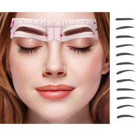 12PCS Kits de Herramientas para Dar Forma a las Cejas Plantillas para Cejas con Correa de Fijación Elástica, Kit para Cejas, Plantilla para Cejas, Kit Moldeador de Cejas,