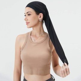 Hair Weave Sleeve for Locs, Stretchy Hairweave Sleeve for Locs with Elastic Band, 1 pcs Breathable Wig Cap Hair Accessory with Drawstring (Black)