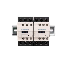 Electrodepot 30 Amp 6 Pole (3 Pole x 2) Normally Open and Auxiliary 1NO-1NC, 110-120VAC Coil, Motor Load 32A and Lighting Load 50A Contactors Bundle with DIN Rail, 35 x 150 mm and 2#10 Screws