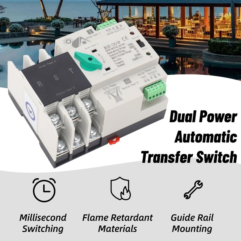 3P 110VPower Automatic Transfer Switch 63A Din Rail Type Mini