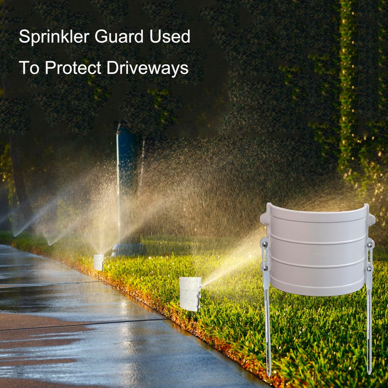 2PC Sprinkler Guard,White Sprinkler Splash Shield Overspray Protector Guard,Sprinkler Head