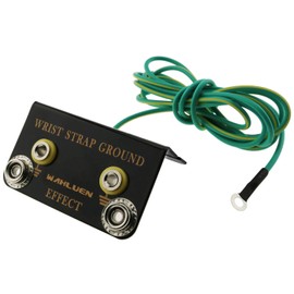 E-Outstanding ESD Ground Socket with Dual Banana Plugs Practical L Shaped ESD Ring Terminal Cable Wire Socket Ground with 5.5ft Green Terminal Cable for Wrist Strap Table Mat