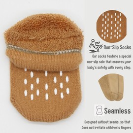 bistyle Cotton Stopper Socks Toddler Baby ABS Non-Slip Socks Thick Sole Non-Slip Socks for Newborn Boys Girls Kids Socks, mustard