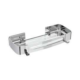 Shower Corner Shelf, Bathroom Shelves, Rustproof Thickened Stainless steel, Wall Mounted No Drilling Rectangle Shower Caddy Basket, Bathroom Shelf Organiser for Bathroom Kitchen (1 Packs, Silver)