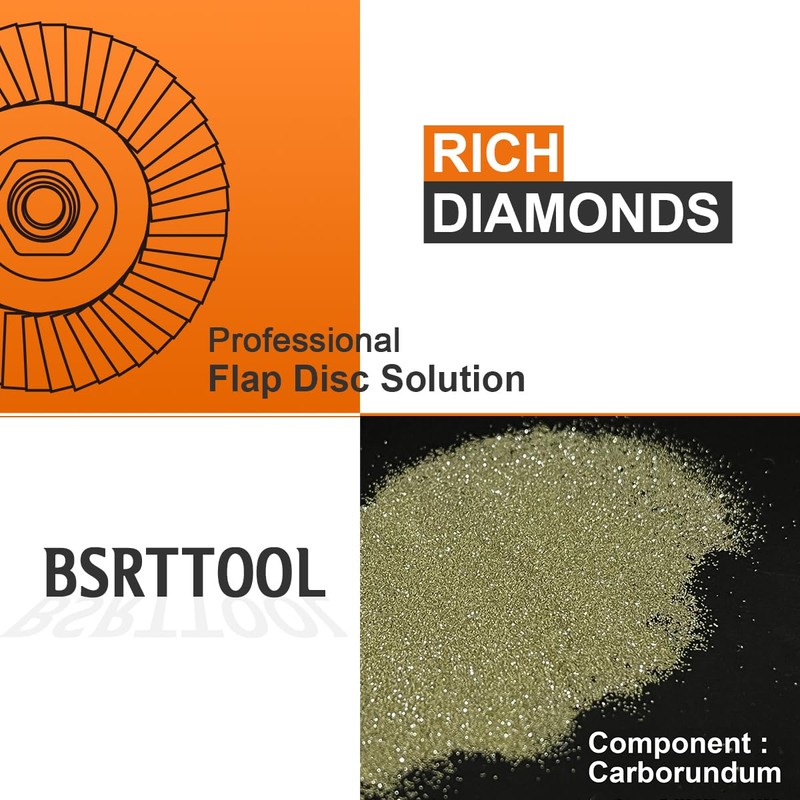 BSRTTOOL 4.5" Diamond Flap Disc Grinding Sanding Wheels - Ceramics,Sander