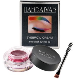 Augenbrauen Pomade, wasserdichtes Augenbrauen-Gel, Augenbrauen-Pomade mit Pinsel, langanhaltend, für dichte und natürlich aussehende Augenbrauen-Wein