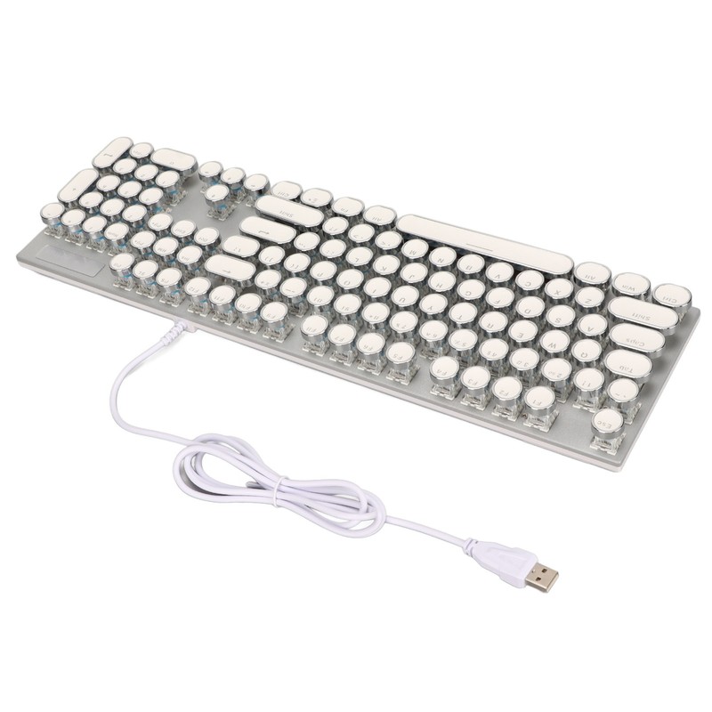 Blue Switch Mechanical Keyboard 104 Keys Backlight Ergonomic Retro Steampunk