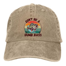 Funny Fishing Don't Be A Dumb Bass 1 Baseball Cap Golf Hat Dad Hat Vintage Cotton Washed Baseball Caps for Women Man