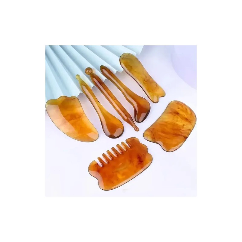 Rodillo De Masaje Facial De Jade Gua Sha Rejuvenates, 7