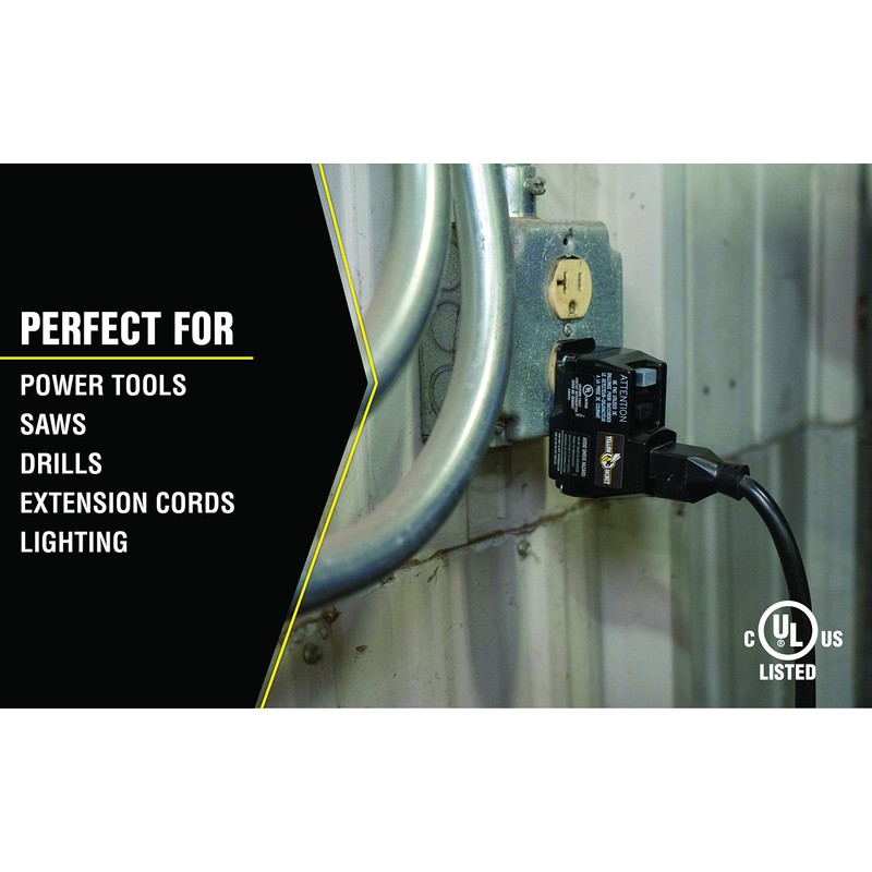 Yellow Jacket 2762, 120-Volt, 15-Amps, 1800-Watts Single Outlet GFCI Adapter,