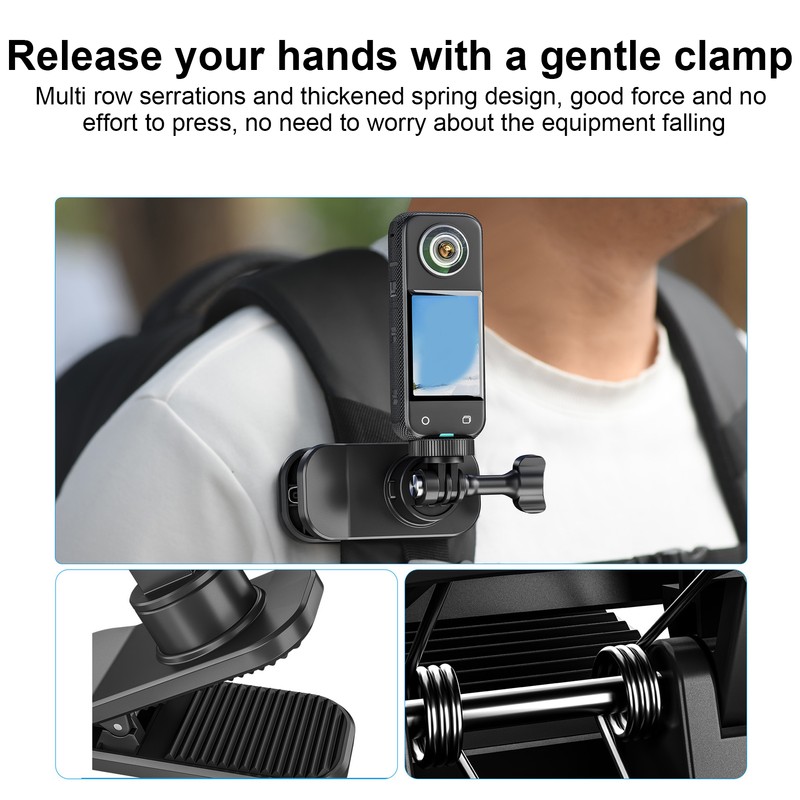 Swivel Backpack Clip 360° Rotation Firm Grip Magnet Mount Backpack