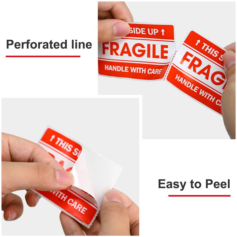 L LIKED 2"x 3" Fragile Stickers for Shipping and Moving,