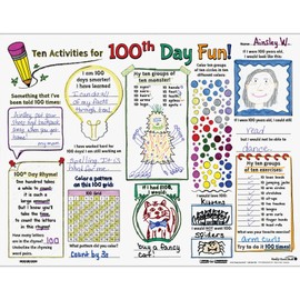 Really Good Stuff Ready-to-Decorate Ten Activities for 100th Day Fun! Posters - 24 Posters