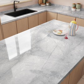 STICKEEP Crackle Grey Marble Contact Paper for Kitchen Oil Proof Marble Wallpaper Peel and Stick Countertops Waterproof Gray Granite Paper for Table Covers Bathroom Walls Cabinets 17.7"x120"