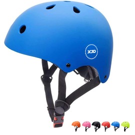 XJD Kids Helmet Toddlers Bike Helmet Age 2-13 Years Adjustable Skateboard Helmet for Cycle BMX Scooter Roller Skating for Children Boys/Girls (Blue, S)