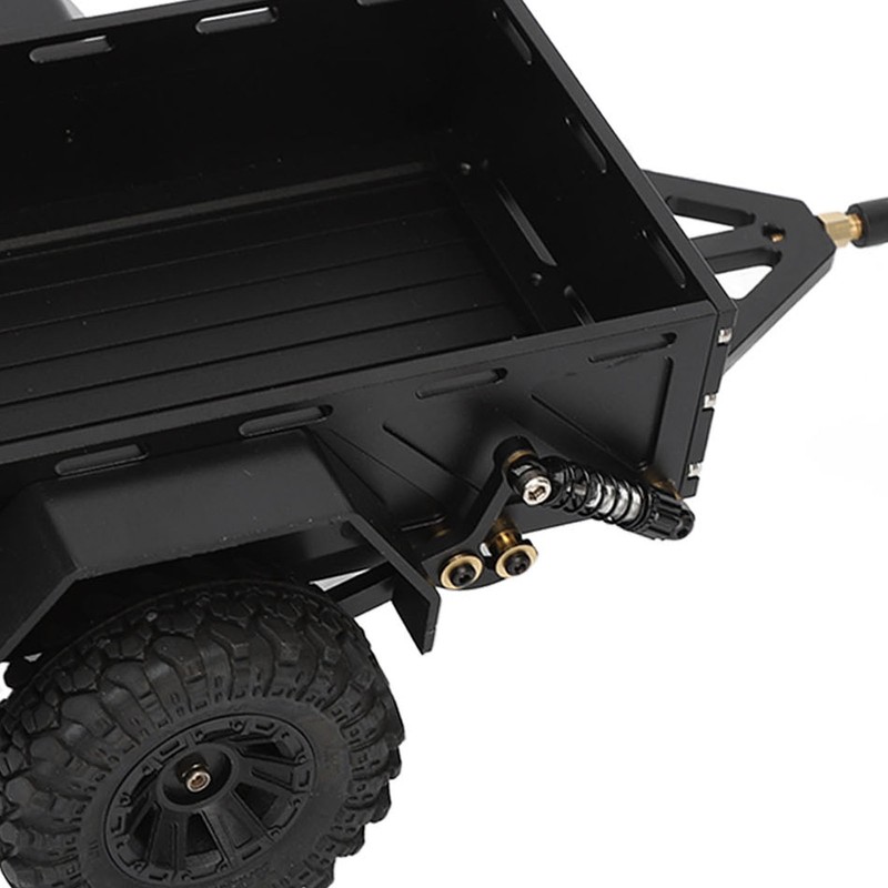 RC Car Hitch Trailer Aluminum Alloy Antislip Rubber Tire Rustproof