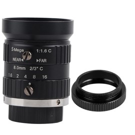 5MP HD Camera Lens 8mm Focal Length Manual Aperture C Mount Security Surveillance