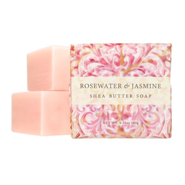 Greenwich Bay - 6oz Botanical Shea Butter - 3 Bar Soaps - Rosewater & Jasmine