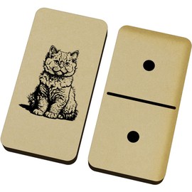 Azeeda 'Selkirk Rex Cat Sitting' Domino Set & Box (DM00041983)