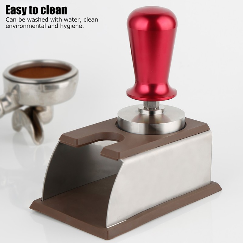 57.5mm Stainless Steel Coffee Tamper Flat Base Elastic Coffee Bean