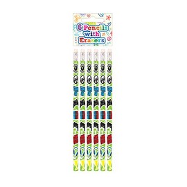 HENBRANDT 24 x Children’s Gamer Pencils with Erasers Kids Stationery Eraser Tip HB Pencils School Classroom Gift Birthday Xmas Party Favour Loot Bag Filler for Boys and Girls