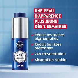 NIVEA MEN LUMINOUS630® Anti-Aging & Anti-Flecken 2-in-1 Power Serum (1 x 30 ml), Feuchtigkeitsspendendes Gesichtsserum, angereichert mit Hyaluronsäure, Männerpflege für alle Hauttypen