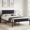 VECELO Queen Size Platform Bed Frame with Wooden Headboard,Sturdy Steel
