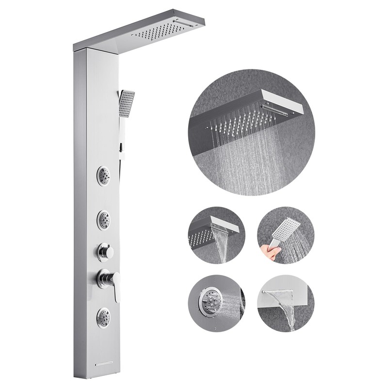 VEVOR Shower Panel Tower System with Rainfall Waterfall Shower Head,