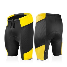 AERO|TECH|DESIGNS | Men's Gel Touring Padded Bike Shorts | X-Large | Yellow