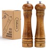 M JINGMEI Wooden Salt and Pepper Grinder Set, Premium Oak