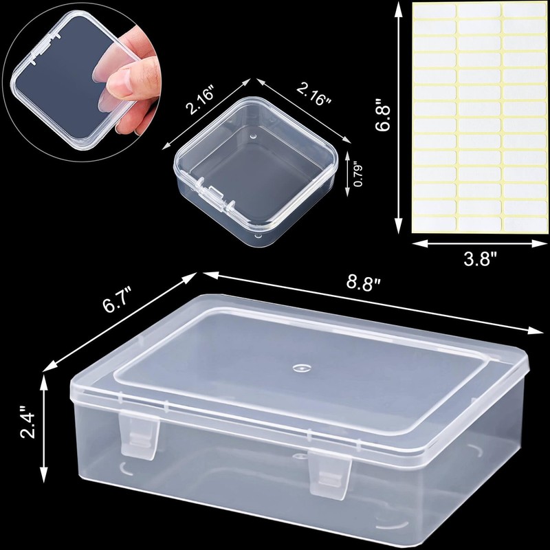 Bead Organizer Box, 30pcs Small Clear Plastic Storage Containers, Craft